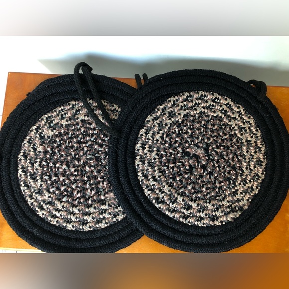 Vintage 1960’s Braided Chair Pads Set - Picture 1 of 6